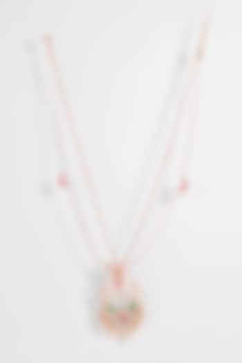 Rose Gold Plated Crystal & Cubic Zircon Palm Le Grande Pendant Necklace by Outhouse at Pernia's Pop Up Shop