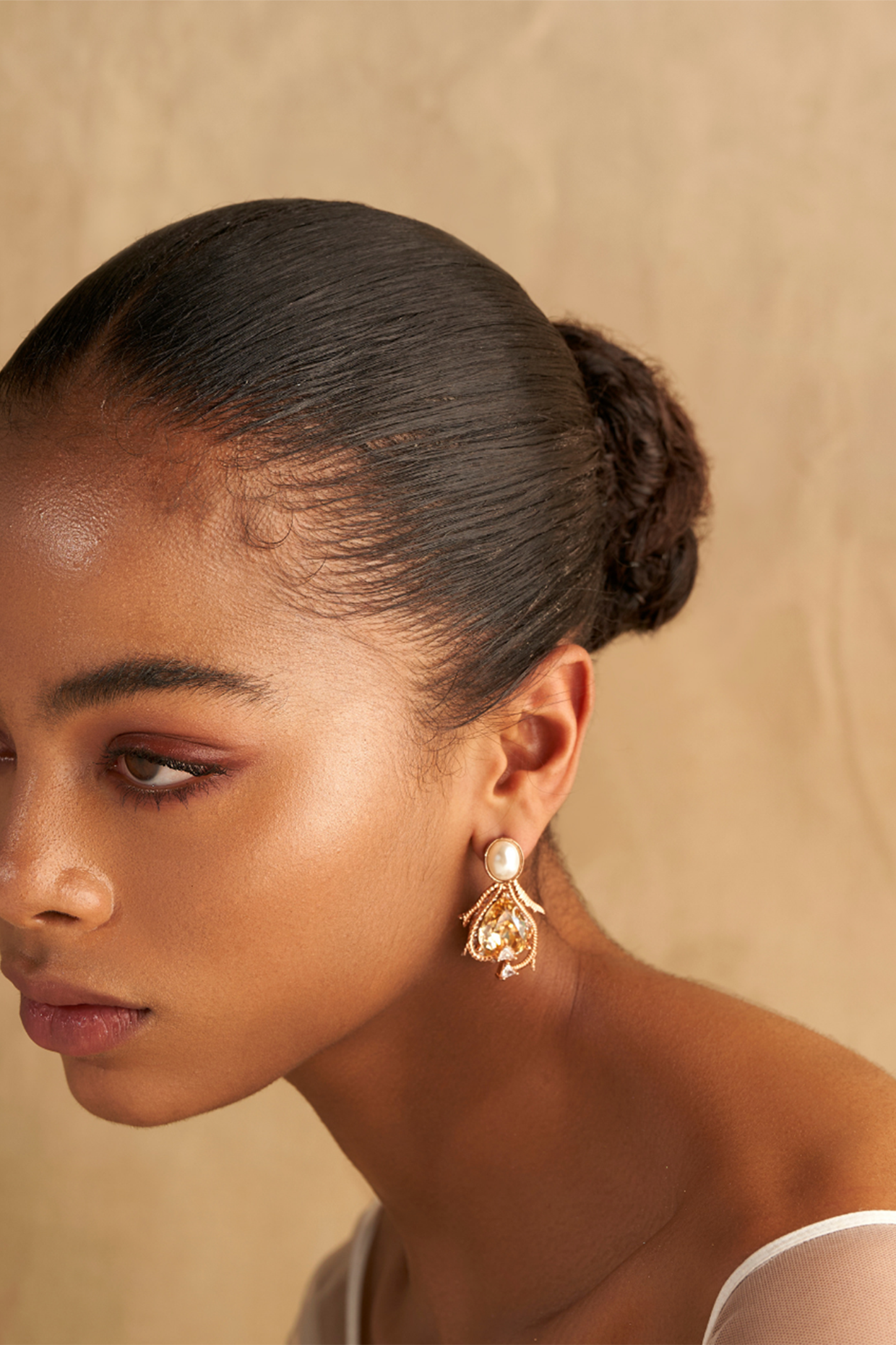 Bloom Pearl & Diamond Earrings, 18ct Yellow Gold | Kailis Jewellery