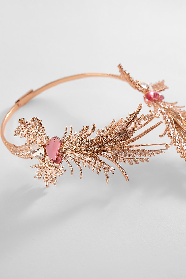 Rose Gold Plated Crystal & Swarovski Le Sunset Palm Open Choker Necklace by Outhouse at Pernia's Pop Up Shop