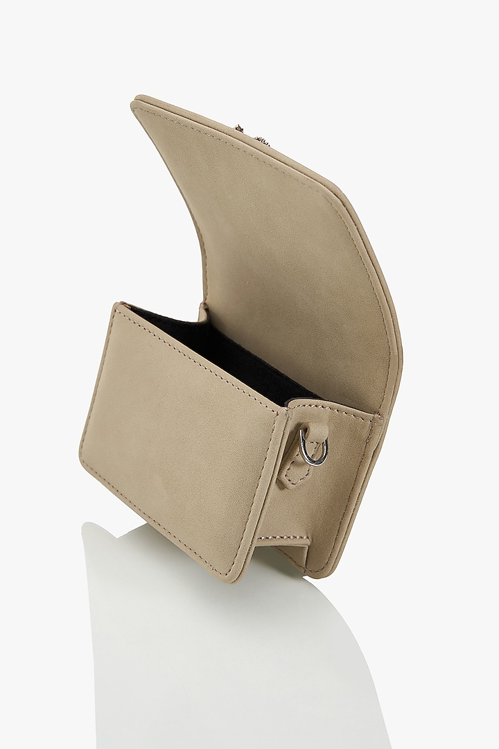 Grey Faux Suede Mini Bag by Outhouse at Pernia's Pop Up Shop