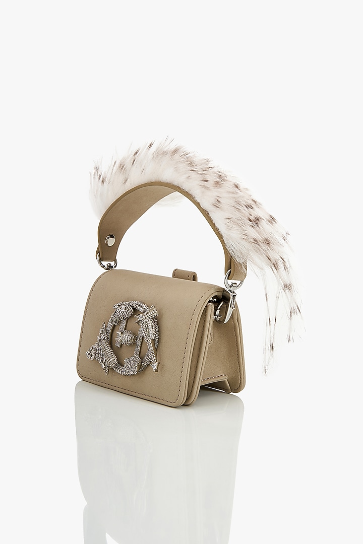 Grey Faux Suede Mini Bag by Outhouse at Pernia's Pop Up Shop
