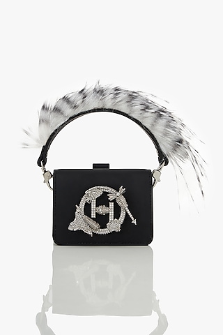 Black Faux Suede Mini Bag by Outhouse