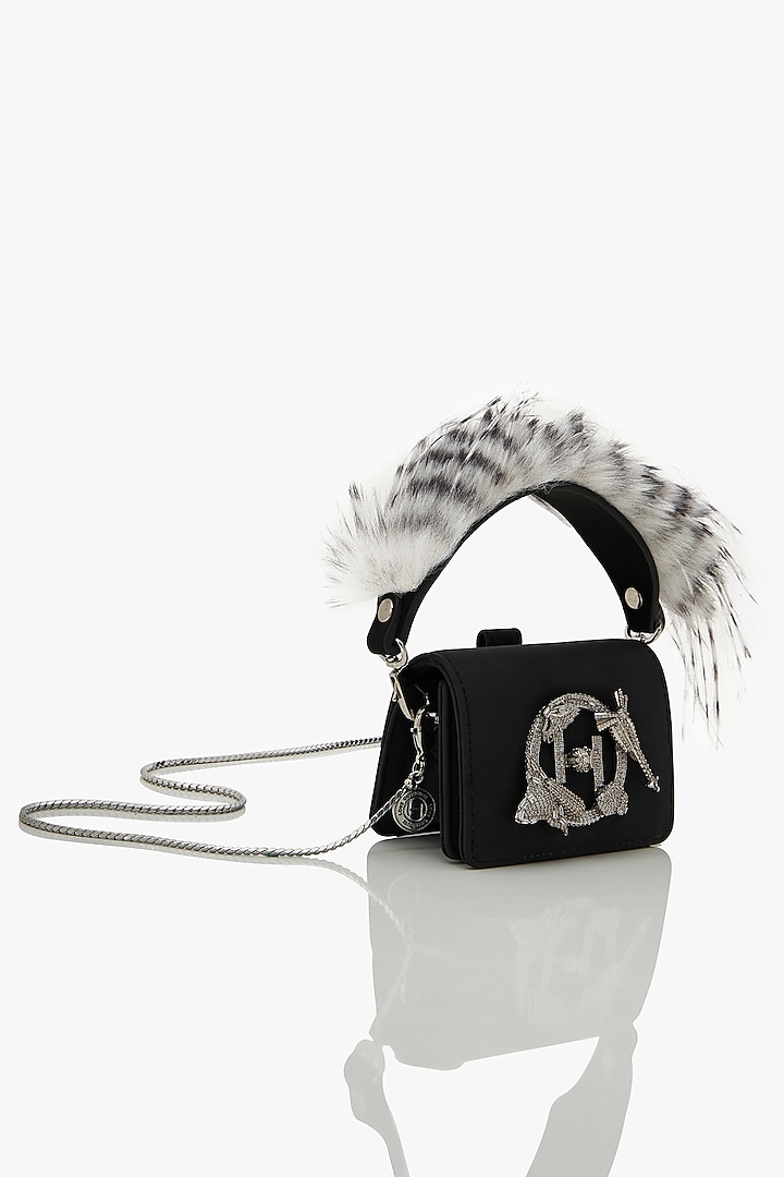 Black Faux Suede Mini Bag by Outhouse at Pernia's Pop Up Shop