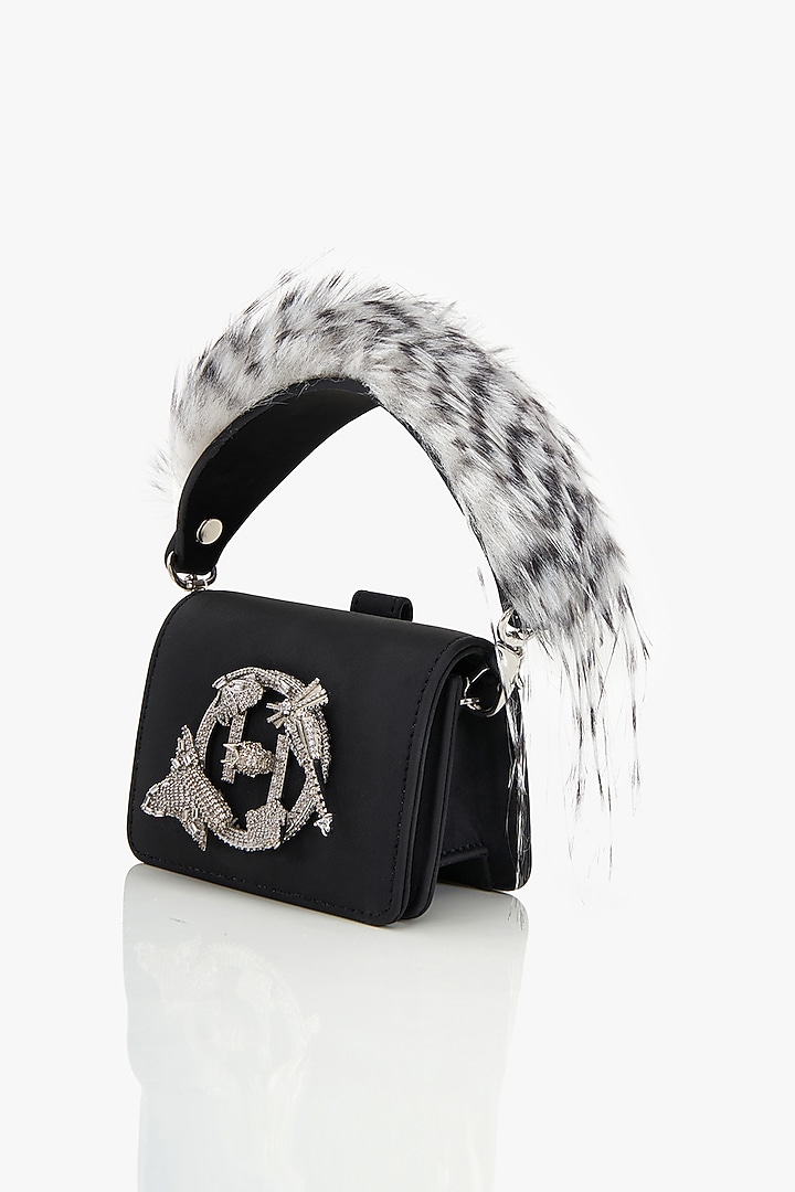 Black Faux Suede Mini Bag by Outhouse at Pernia's Pop Up Shop