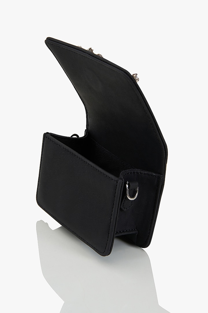 Black Faux Suede Mini Bag by Outhouse at Pernia's Pop Up Shop