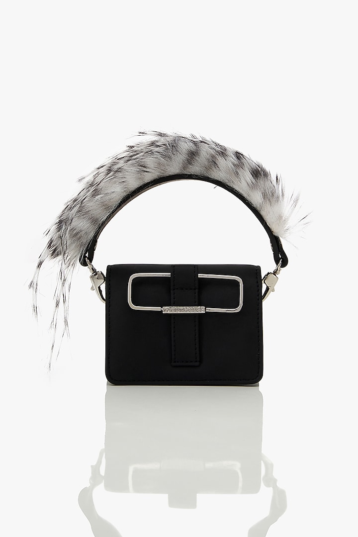 Black Faux Suede Mini Bag by Outhouse at Pernia's Pop Up Shop