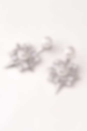 Silver Plated Swarovski Crystal Stud Earrings by Outhouse