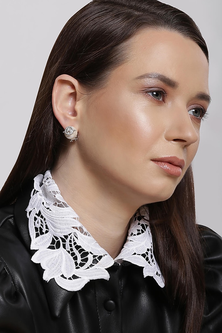 Silver Plated Swarovski Crystal Stud Earrings by Outhouse at Pernia's Pop Up Shop