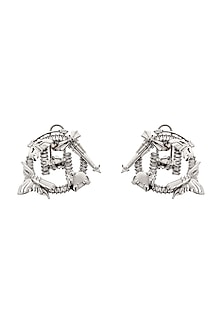 Silver Plated Crystal Stud Earrings by Outhouse-POPULAR PRODUCTS AT STORE