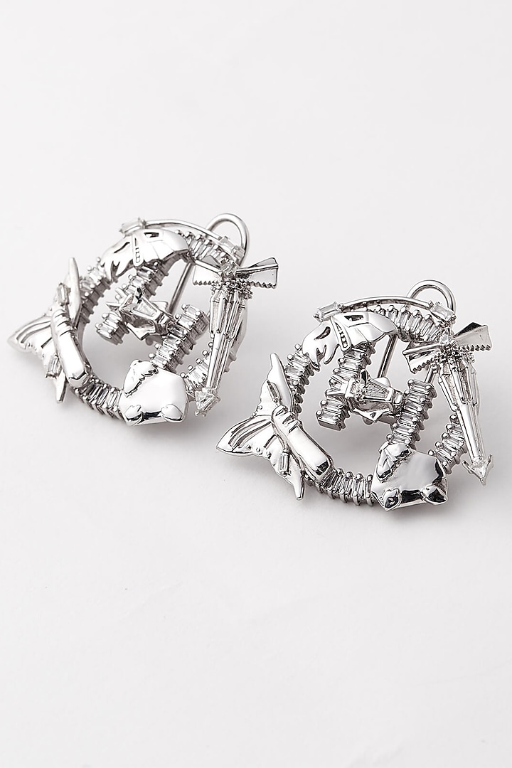 Silver Plated Crystal Stud Earrings by Outhouse at Pernia's Pop Up Shop