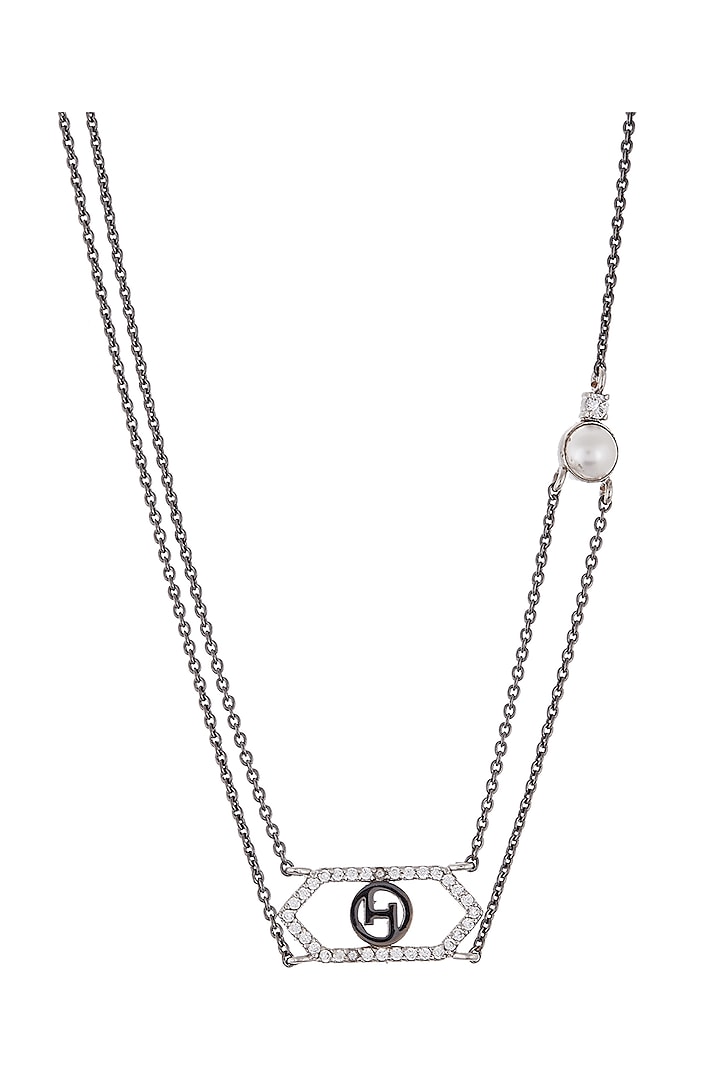 Silver Plated Crystal Pendant Necklace by Outhouse