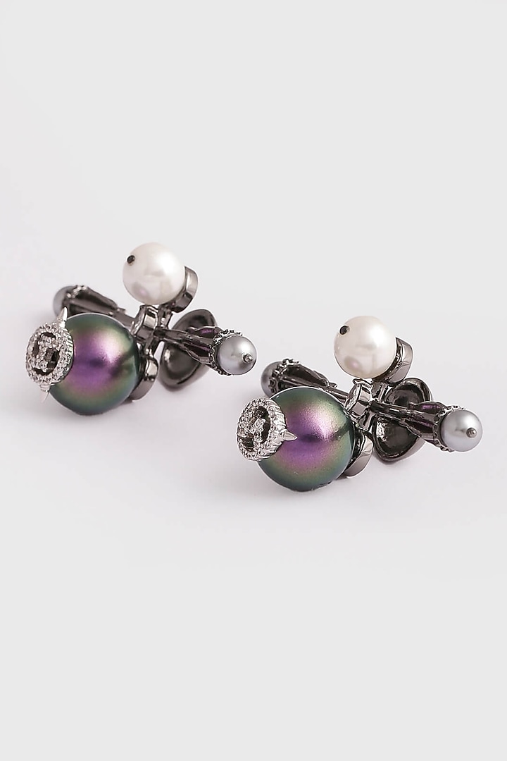 Gunmetal Plated Crystal Cufflinks by Outhouse at Pernia's Pop Up Shop