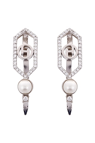 Silver Plated Crystal Hair Clips by Outhouse