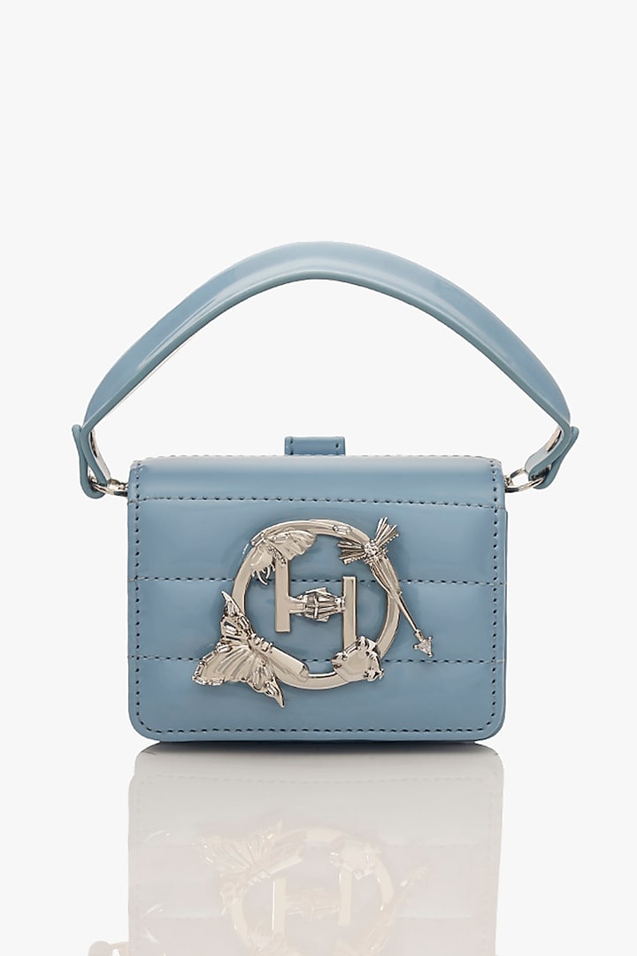 Pastel Blue Vegan Leather Nano Bag by Outhouse at Pernia's Pop Up Shop