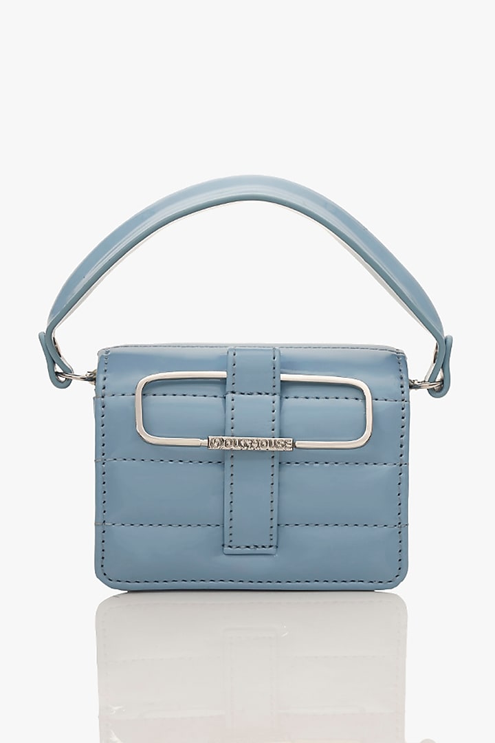 Pastel Blue Vegan Leather Nano Bag by Outhouse at Pernia's Pop Up Shop