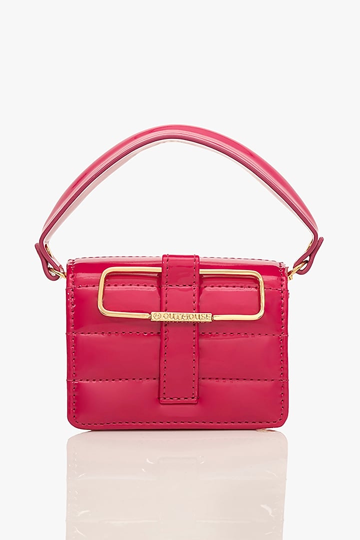 Fuchsia Pop Vegan Leather Nano Bag by Outhouse at Pernia's Pop Up Shop
