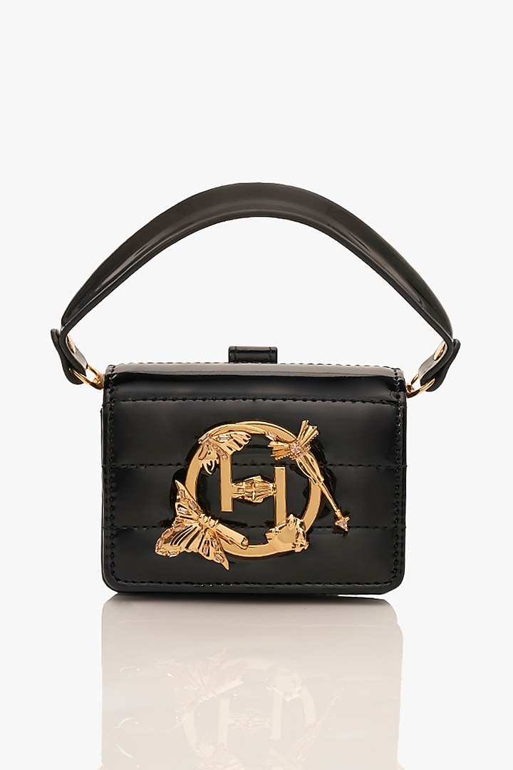 Noir Black Vegan Leather Nano Bag by Outhouse at Pernia's Pop Up Shop