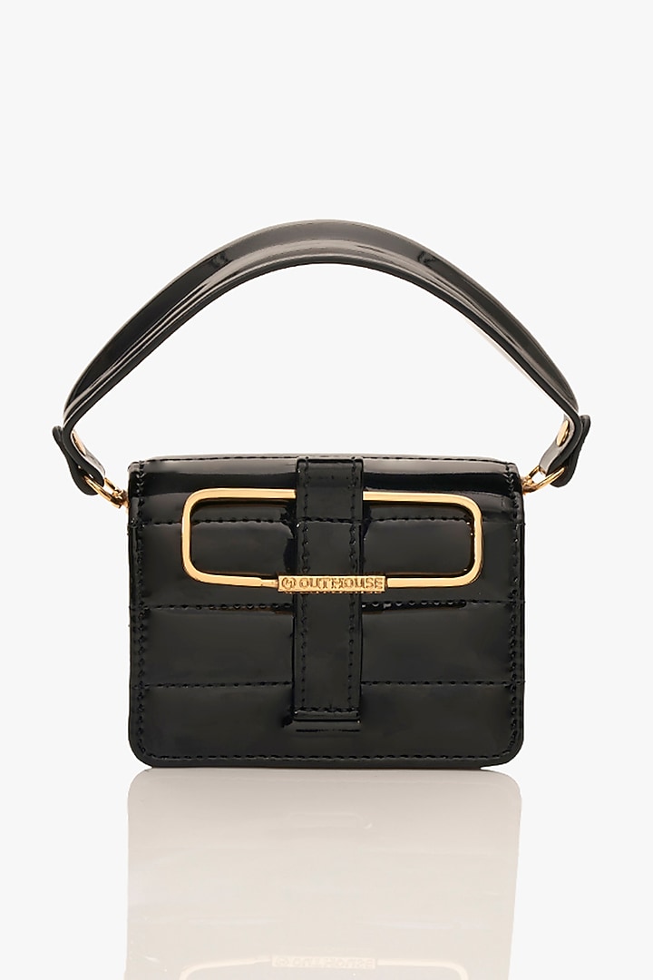Noir Black Vegan Leather Nano Bag by Outhouse at Pernia's Pop Up Shop