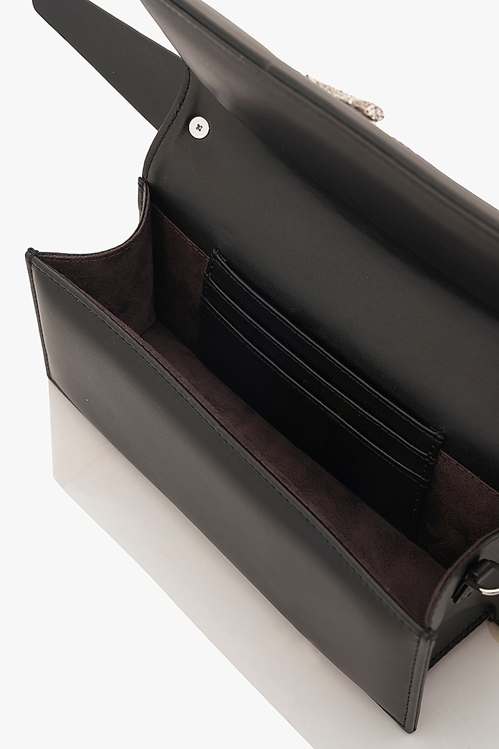 Black Vegan Leather Midi Bag by Outhouse at Pernia's Pop Up Shop