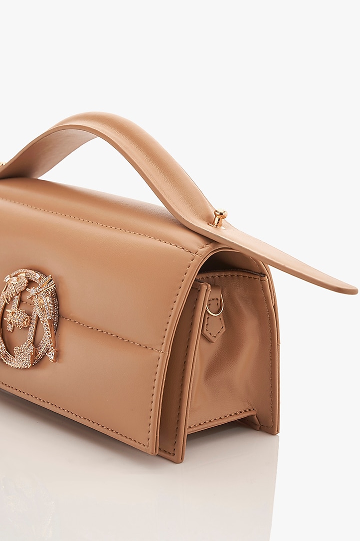 Brown Vegan Leather Midi Bag by Outhouse at Pernia's Pop Up Shop
