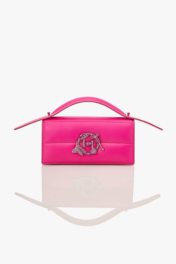 Pink Vegan Leather Midi Bag by Outhouse at Pernia's Pop Up Shop