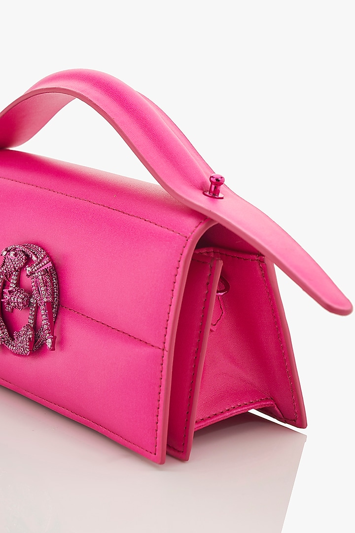 Pink Vegan Leather Midi Bag by Outhouse at Pernia's Pop Up Shop