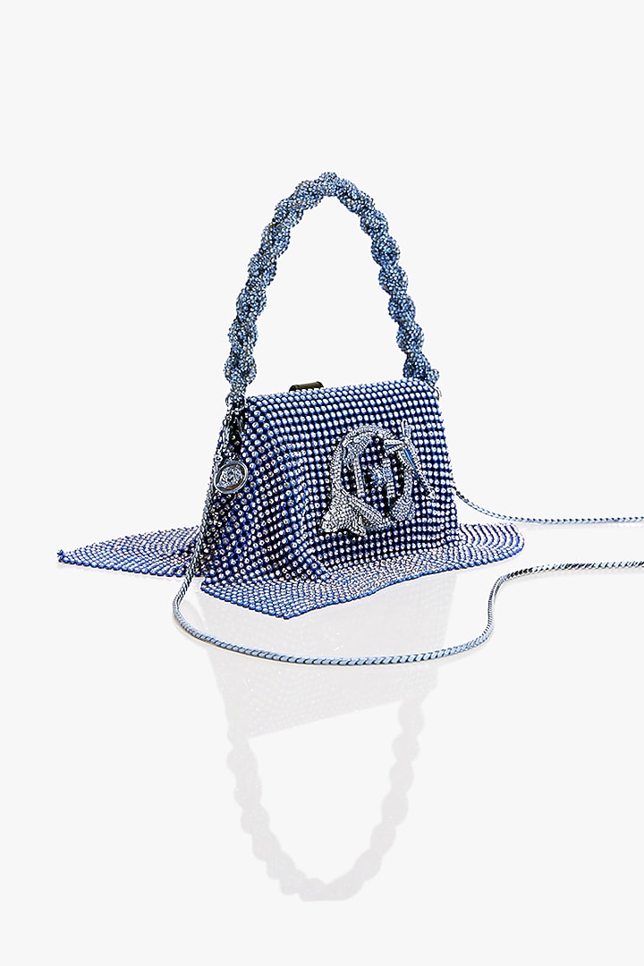 Icy Blue Crystal Furby Vegan Leather Nano Bag by Outhouse at Pernia's Pop Up Shop