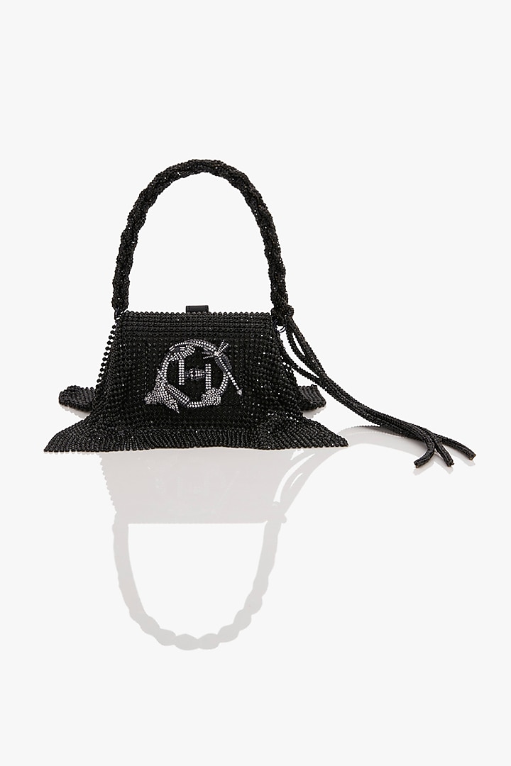 Siren Black Crystal Furby Vegan Leather Nano Bag by Outhouse at Pernia's Pop Up Shop