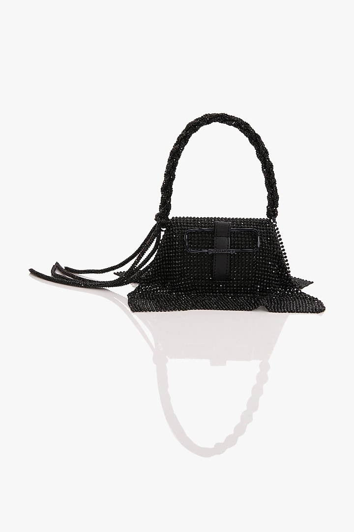 Siren Black Crystal Furby Vegan Leather Nano Bag by Outhouse at Pernia's Pop Up Shop