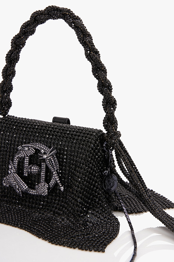 Siren Black Crystal Furby Vegan Leather Nano Bag by Outhouse at Pernia's Pop Up Shop
