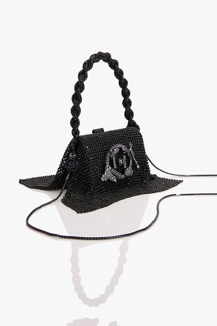 Siren Black Crystal Furby Vegan Leather Nano Bag by Outhouse at Pernia's Pop Up Shop