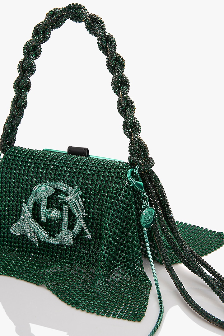 Kelly Green Crystal Furby Vegan Leather Nano Bag by Outhouse at Pernia's Pop Up Shop