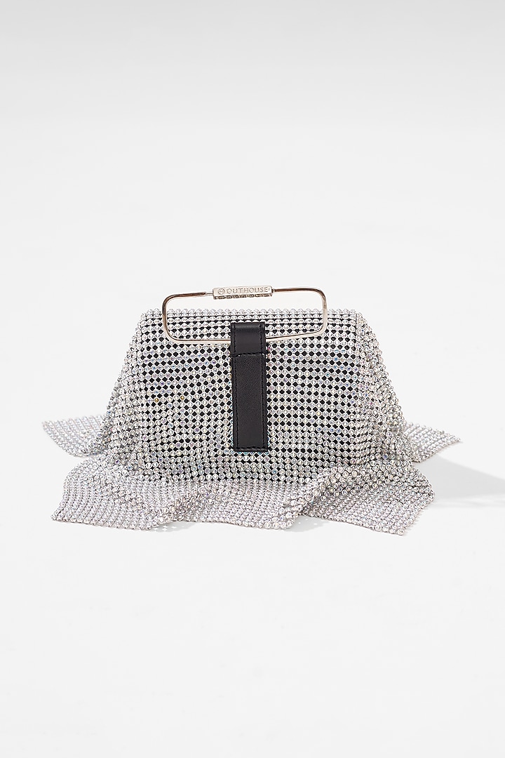 White Crystal Furby Vegan Leather Nano Bag by Outhouse at Pernia's Pop Up Shop