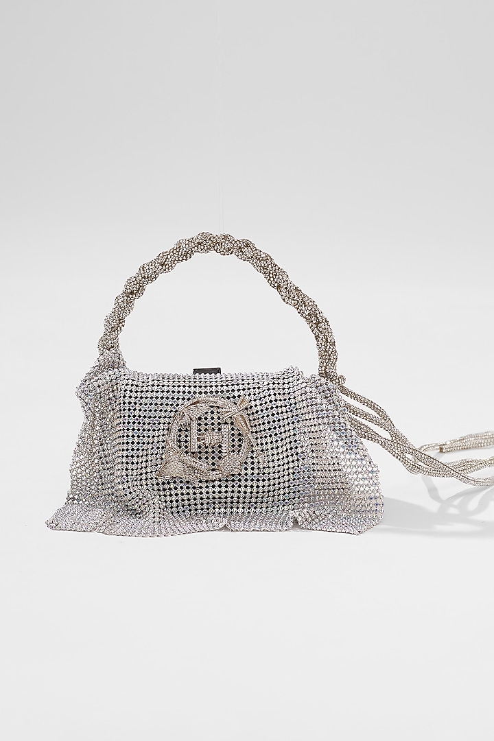 White Crystal Furby Vegan Leather Nano Bag by Outhouse at Pernia's Pop Up Shop