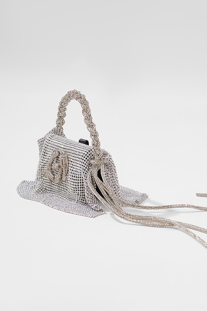 White Crystal Furby Vegan Leather Nano Bag by Outhouse at Pernia's Pop Up Shop