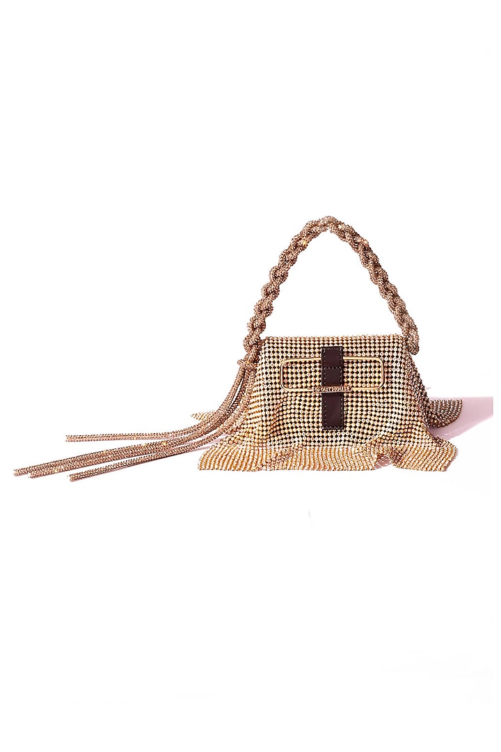 Gold Rush Crystal Furby Vegan Leather Nano Bag by Outhouse at Pernia's Pop Up Shop
