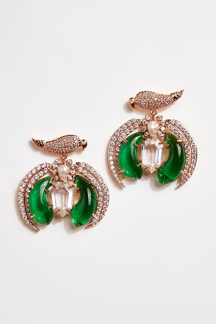 Rose Gold Plated Zircon Stud Earrings by Outhouse at Pernia's Pop Up Shop