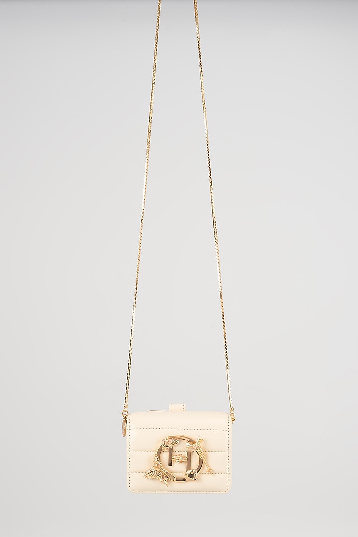 Ivory Vegan Leather Bag by Outhouse at Pernia's Pop Up Shop