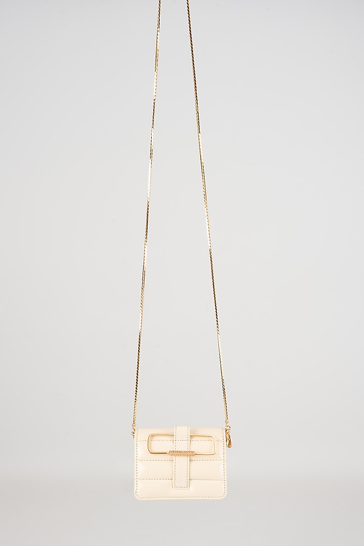 Ivory Vegan Leather Bag by Outhouse at Pernia's Pop Up Shop