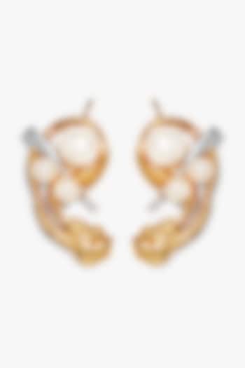 Two Tone Finish Swarovski Pearl & Cubic Zirconia Earcuffs by Outhouse at Pernia's Pop Up Shop