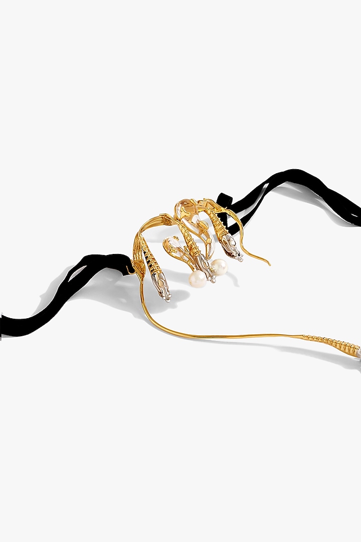 Two Tone Finish Baroque Pearl Choker Necklace by Outhouse at Pernia's Pop Up Shop