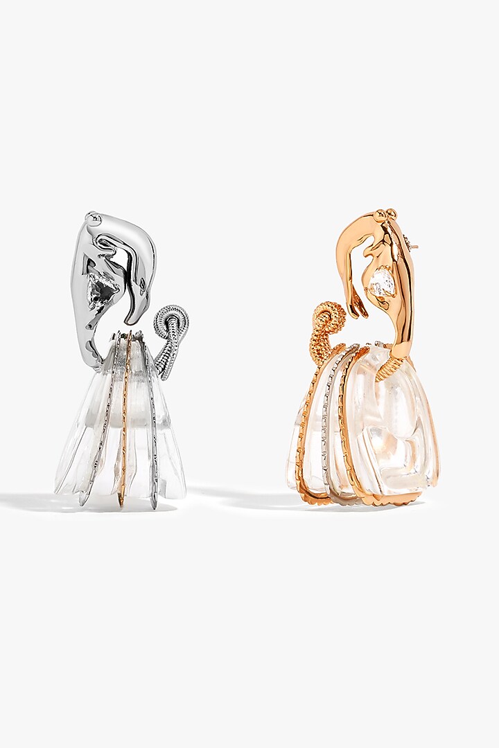 Two Tone Finish Resin Stud Earrings by Outhouse at Pernia's Pop Up Shop