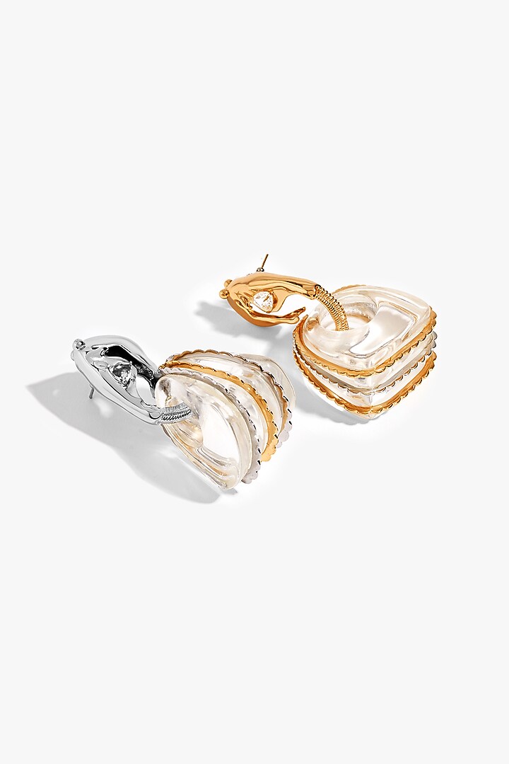 Two Tone Finish Resin Stud Earrings by Outhouse at Pernia's Pop Up Shop