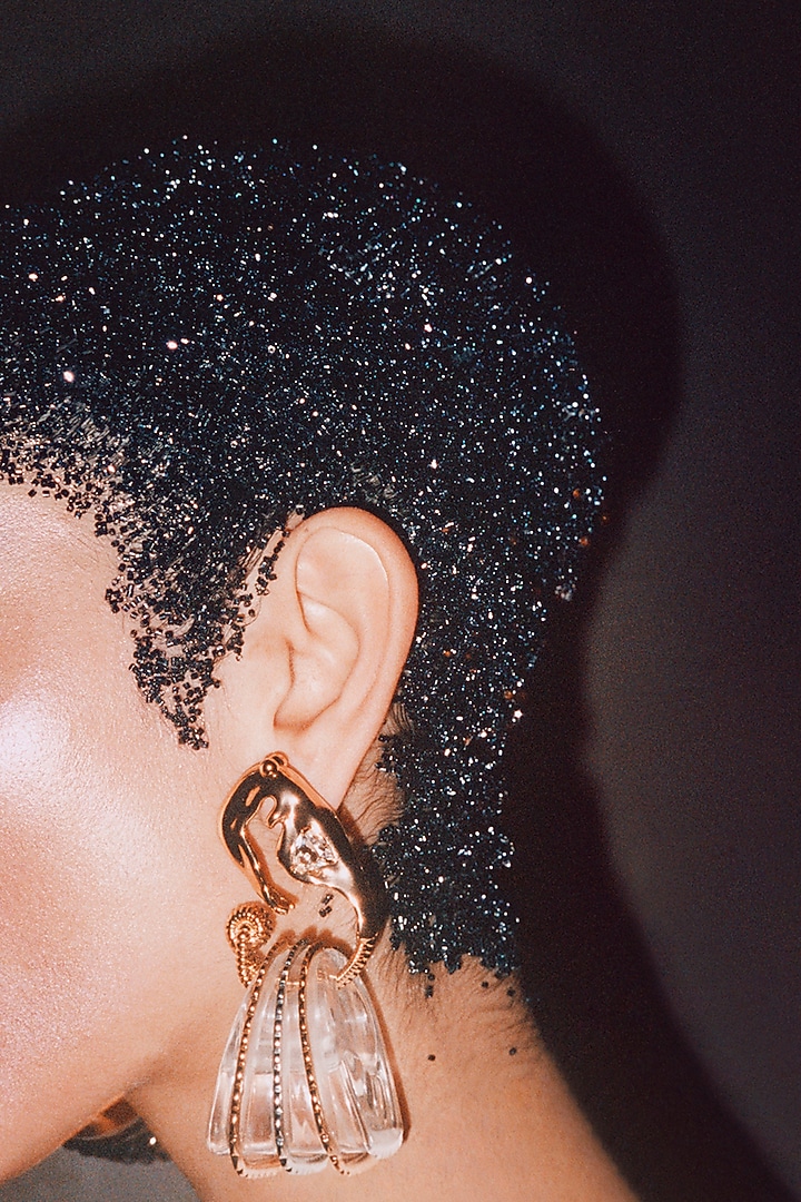 Two Tone Finish Resin Stud Earrings by Outhouse at Pernia's Pop Up Shop