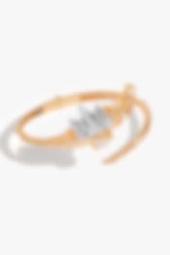 Two Tone Finish Swarovski Pearl & Cubic Zirconia Spiral Handcuff by Outhouse at Pernia's Pop Up Shop