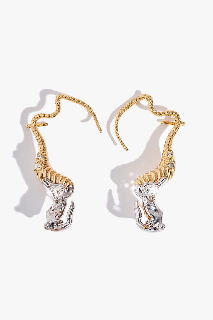 Two Tone Finish Cubic Zirconia Ear Cuffs by Outhouse at Pernia's Pop Up Shop