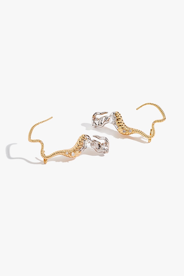 Two Tone Finish Cubic Zirconia Ear Cuffs by Outhouse at Pernia's Pop Up Shop