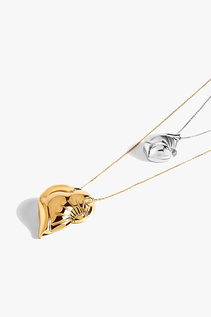 Two Tone Finish Twin Pendant Necklace by Outhouse at Pernia's Pop Up Shop