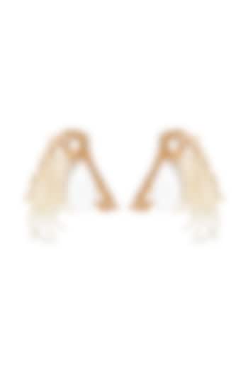 Gold Plated Swarovski Pearl Cascade Dangler Earrings by Outhouse at Pernia's Pop Up Shop