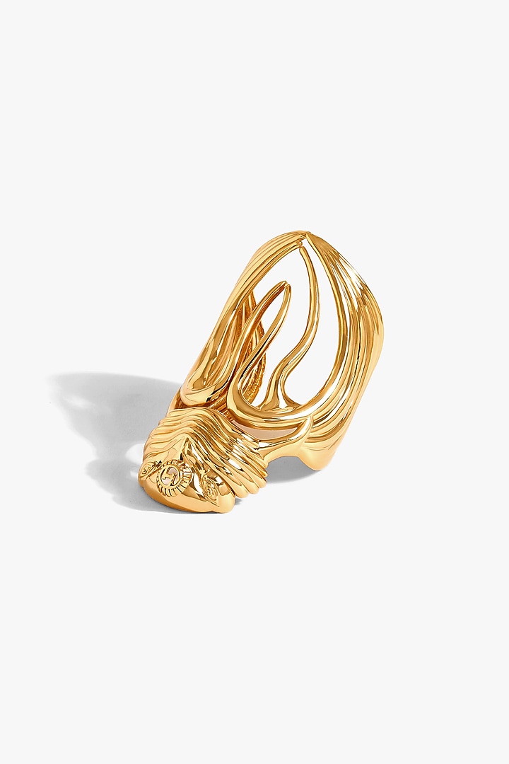 Gold Plated Brass Statement Handcuff by Outhouse at Pernia's Pop Up Shop